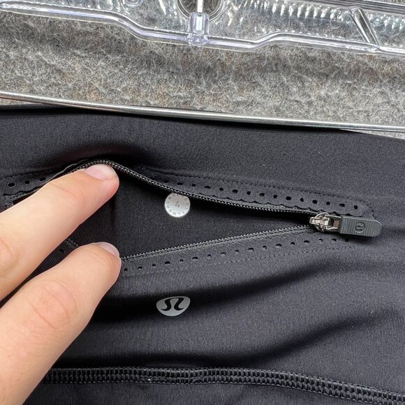 Lululemon Leggings Women 4 Black Fast and Free Crop 23” Nulux High Rise Running - Picture 2 of 10